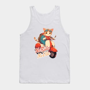 Kawaii cat riding scooter Tank Top